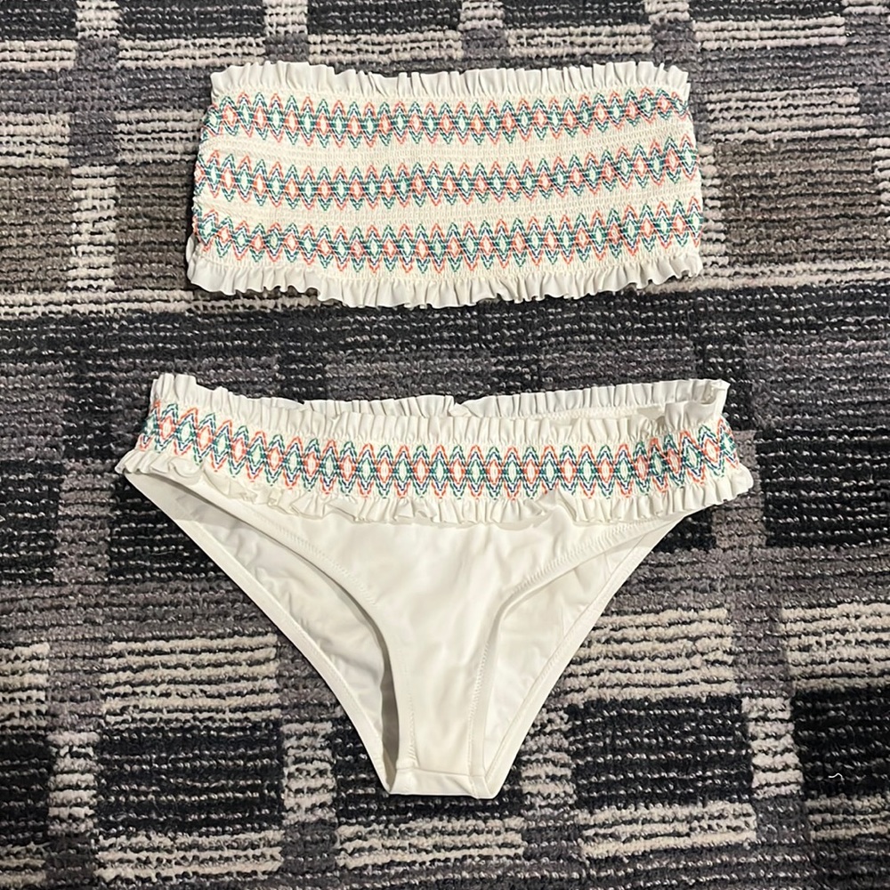 Tory Burch White Smocked Bikini - Never Worn